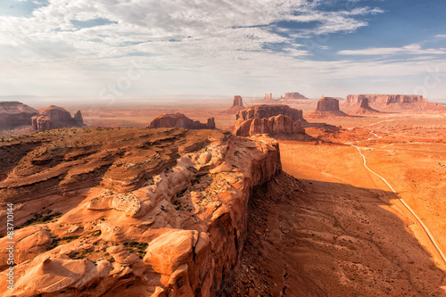 Monument Valley landscape aerial sky view