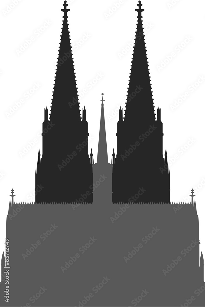 Silhouette, Icon, Piktogramm Kölner Dom in Köln Silhouette, Icon, Piktogramm Kölner Dom in Köln