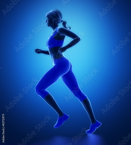 Jogging woman pose
