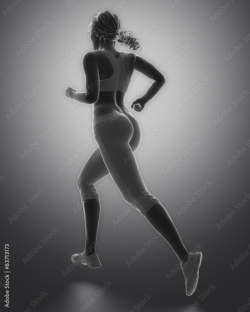 Fototapeta premium Jogging woman pose