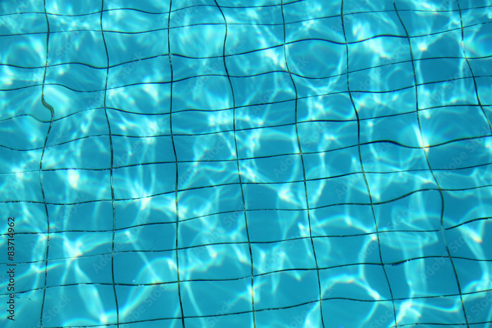 Blue tile in the pool