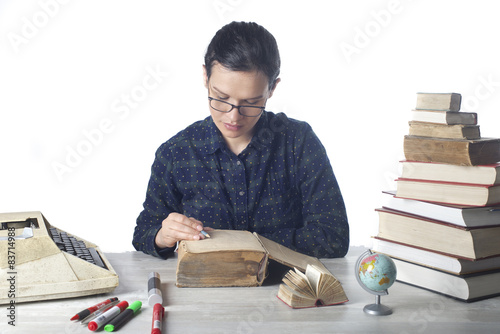 girl reading photo