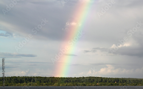 Multi-colored rainbow in the sky