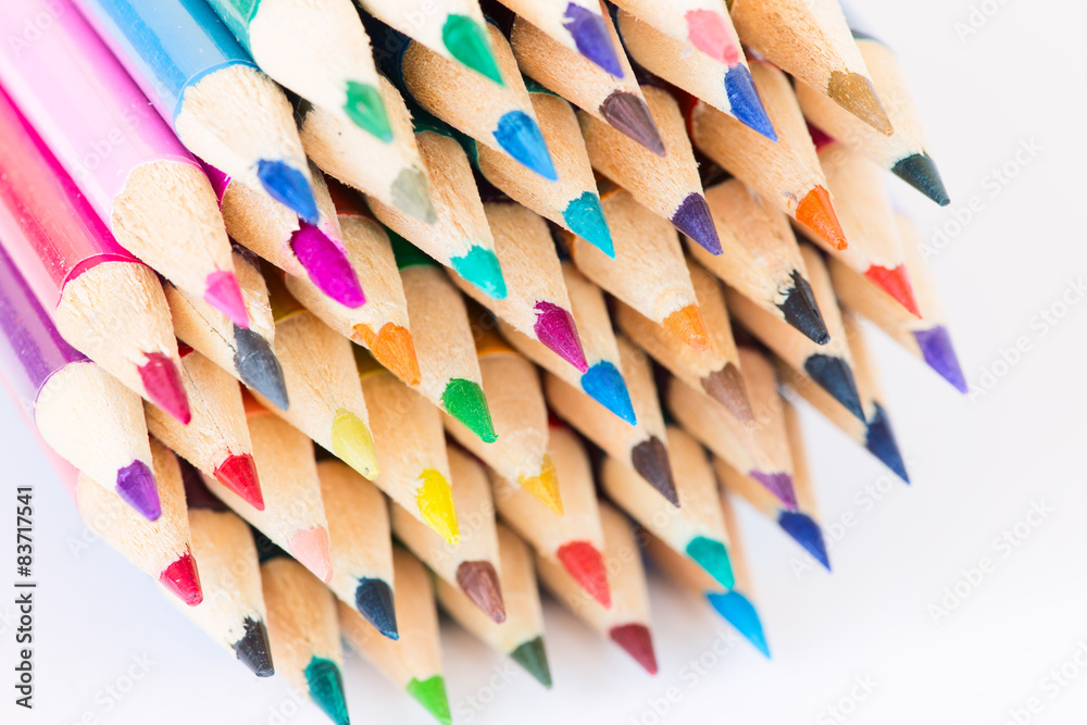 Set of colorful pencils on a white background Set of colorful pencils on a white background