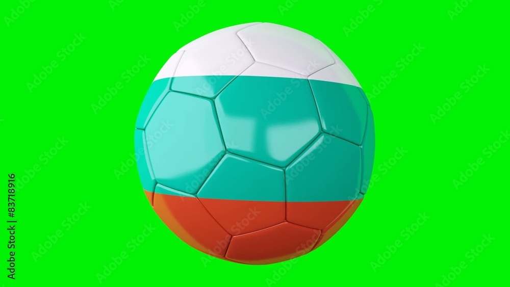 soccer ball with bulgaria flag on Green screen soccer ball with bulgaria flag on Green screen