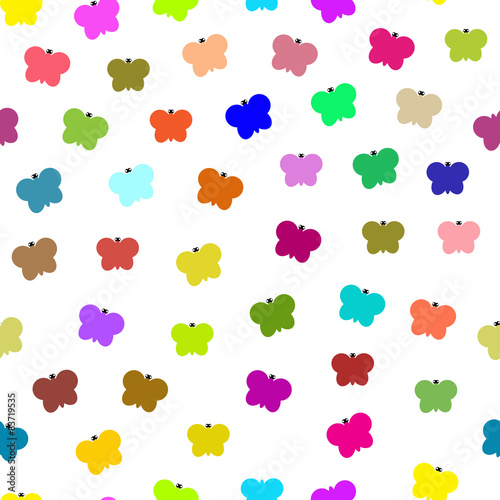 vector illustrated seamless colorful butterfly pattern.