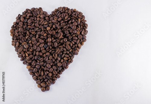 Heart Shaped Coffee Bean With Copy Space