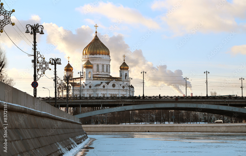 Christ the Savior Cathedral in Moscow on the river