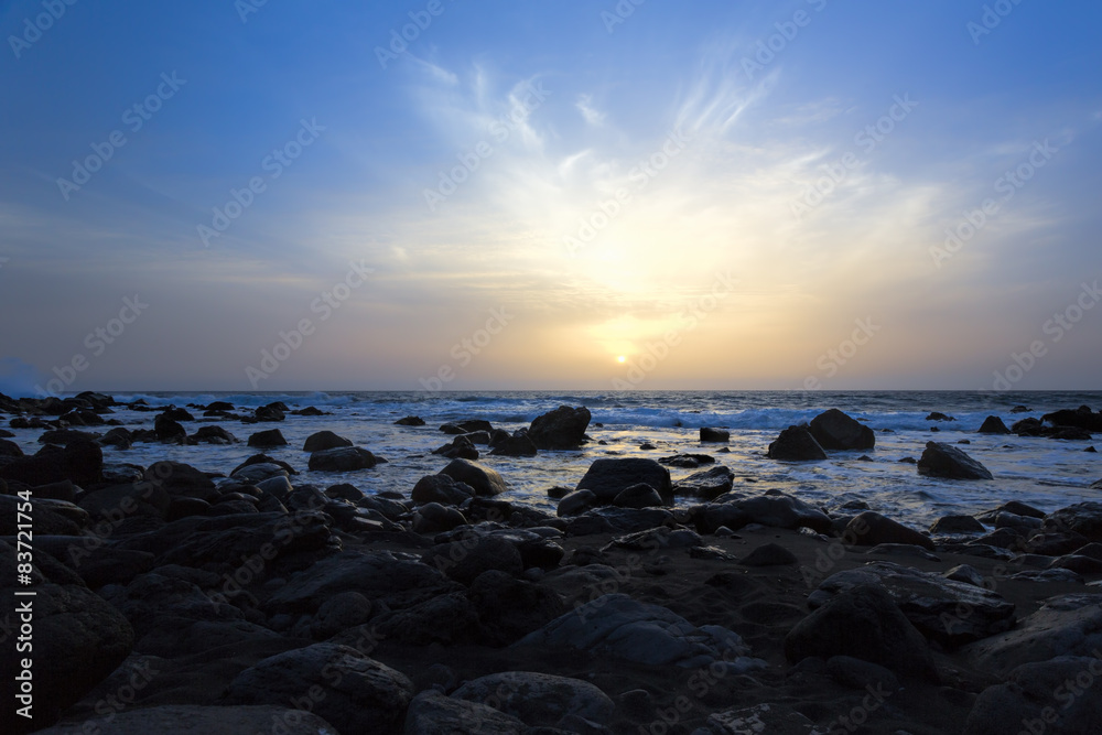 Sonnenuntergang auf La Gomera, Spanien