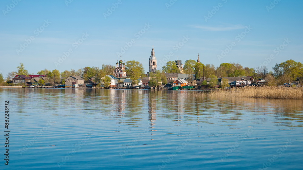 Fototapeta premium ancient Russian town Ostashkov on Lake Seliger