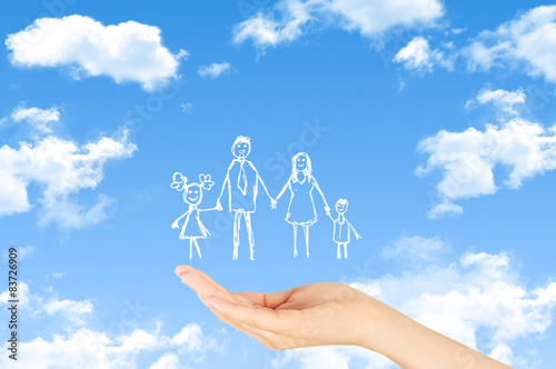 Family life insurance, protecting family, family concepts. 