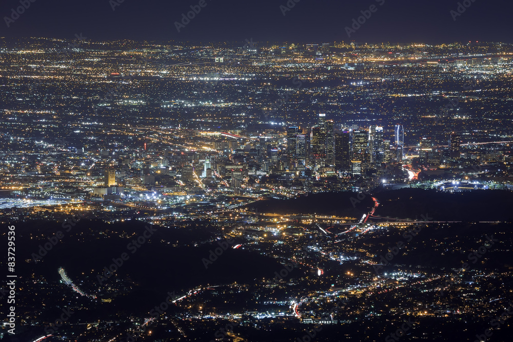 Obraz premium Los Angeles downtown view from top