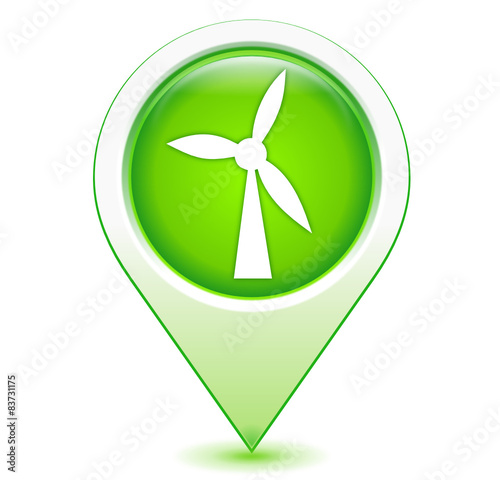 éolienne sur marqueur géolocalisation vert
