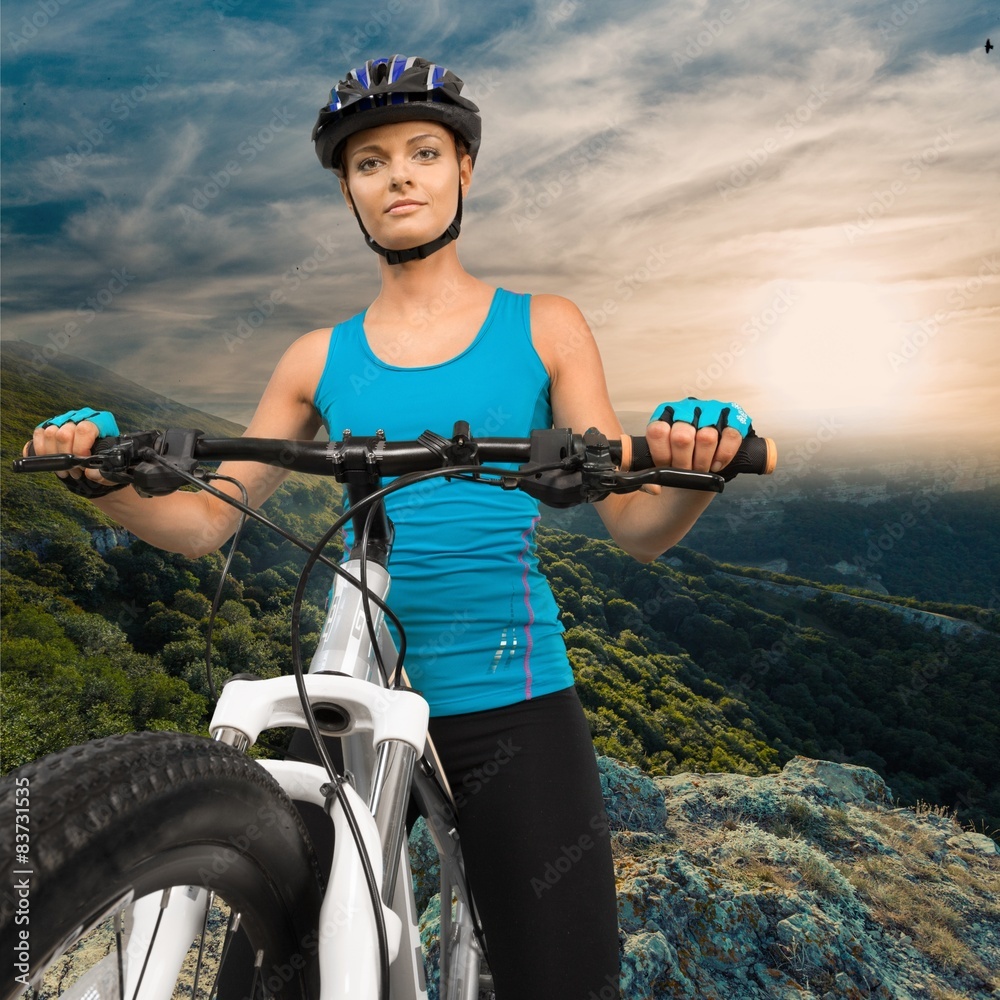 Naklejka premium Cycling, Mountain Bike, Isolated.