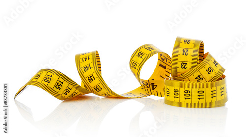 Tape measure isolated on white photo