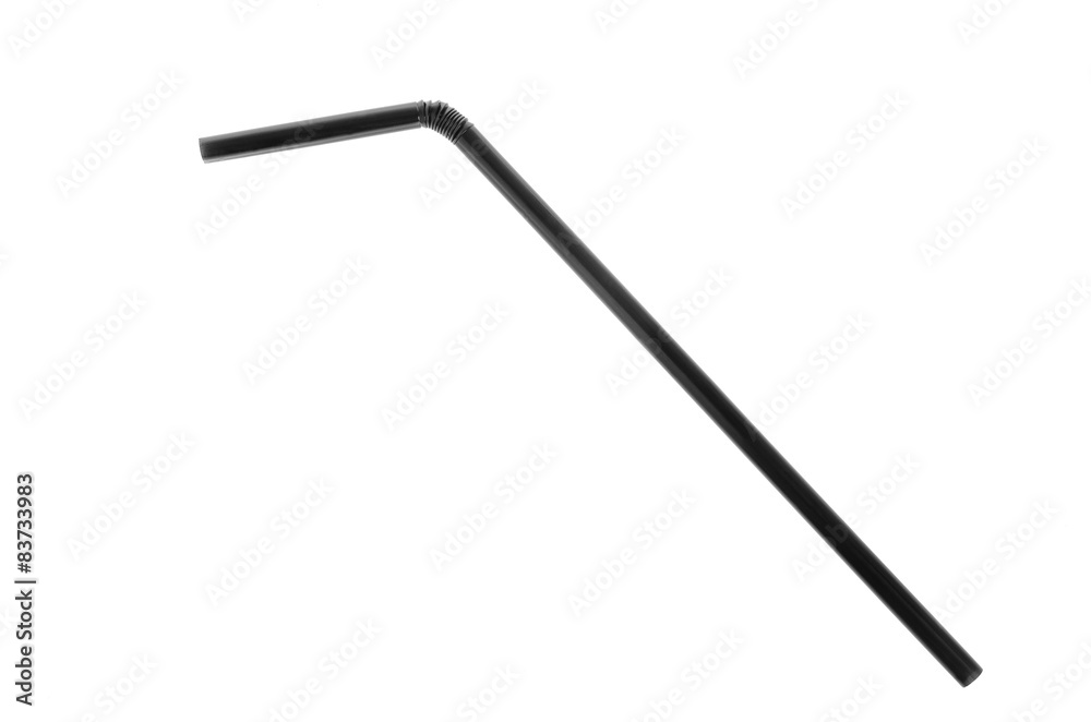 black drinking straw isolated on white black drinking straw isolated on white