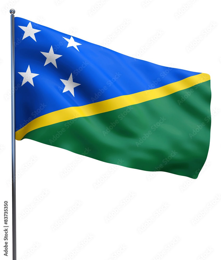 Solomon Islands Flag Waving Solomon Islands Flag Waving