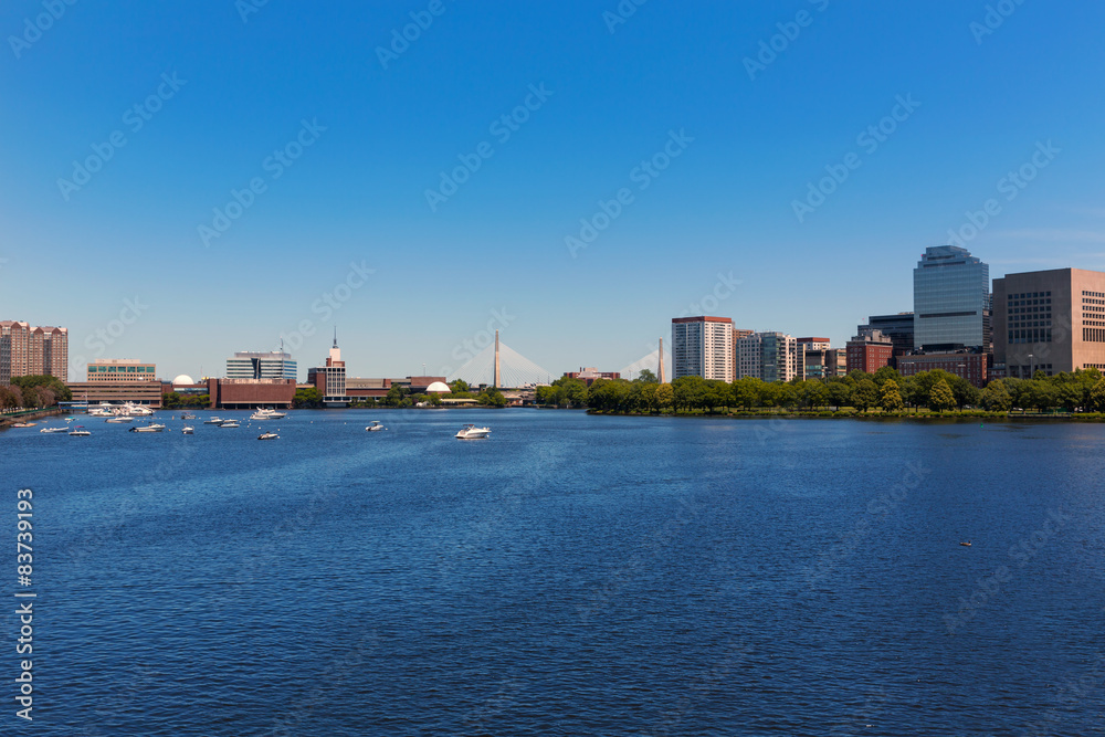 Boston from Longfellow Bridge in Massachusetts