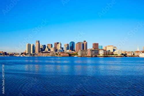 Obraz na płótnie Boston skyline with river sunlight Massachusetts w salonie