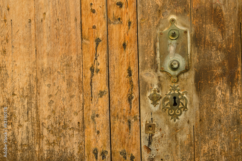 Old door and keyhole
