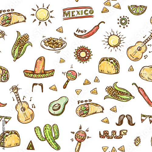 Mexican hand drawn pattern