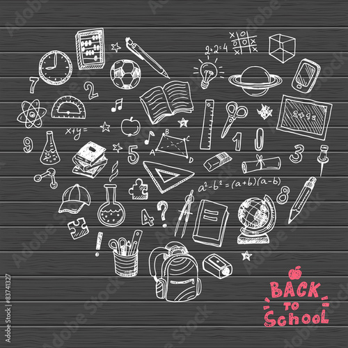 Back to school hand drawn doodle elements 