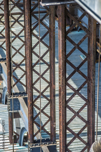 Bridge maintenance with scaffolding on site