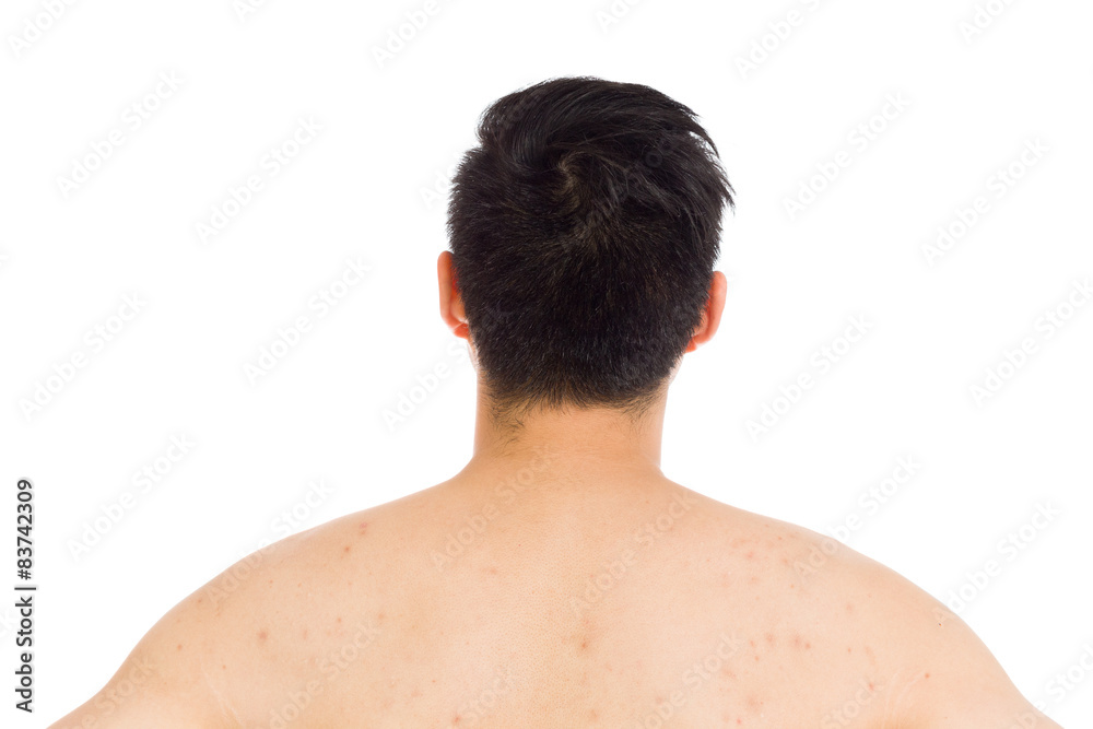 Naklejka premium Model isolated showing her back