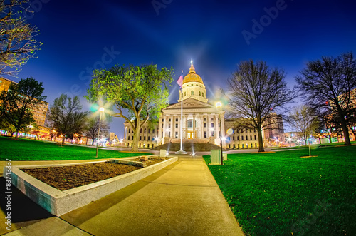 topeka kansas downtown at night photo