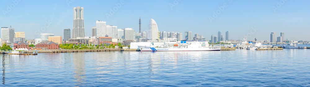 Panoramic view of Minato Mirai 21 in Yokohama, Japan