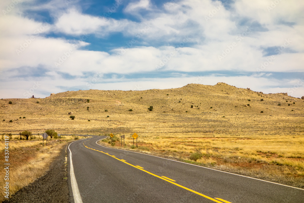 road to Meteor Crater in Winslow Arizona USA