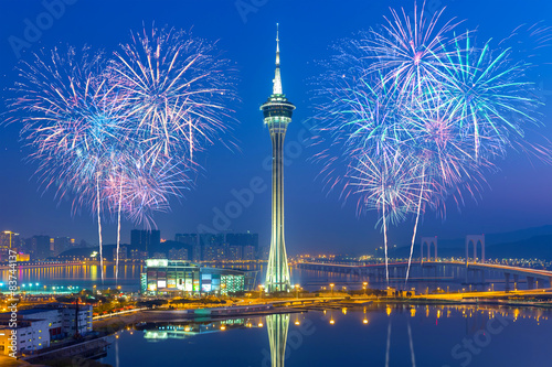 Firework celebration in Macao