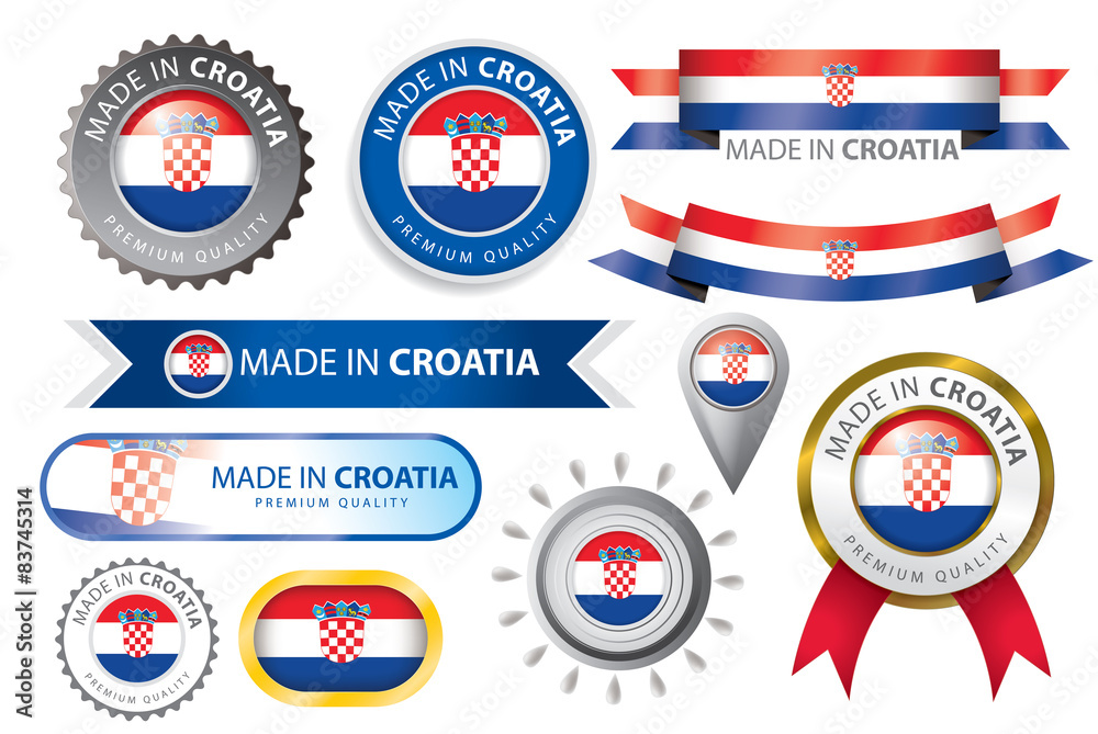 Made in Croatia Seal, Croatian Flag (vector Art) Made in Croatia Seal, Croatian Flag (vector Art)