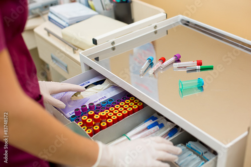 Close up of blood tube.