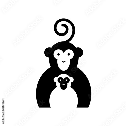 Vector logo two monkeys