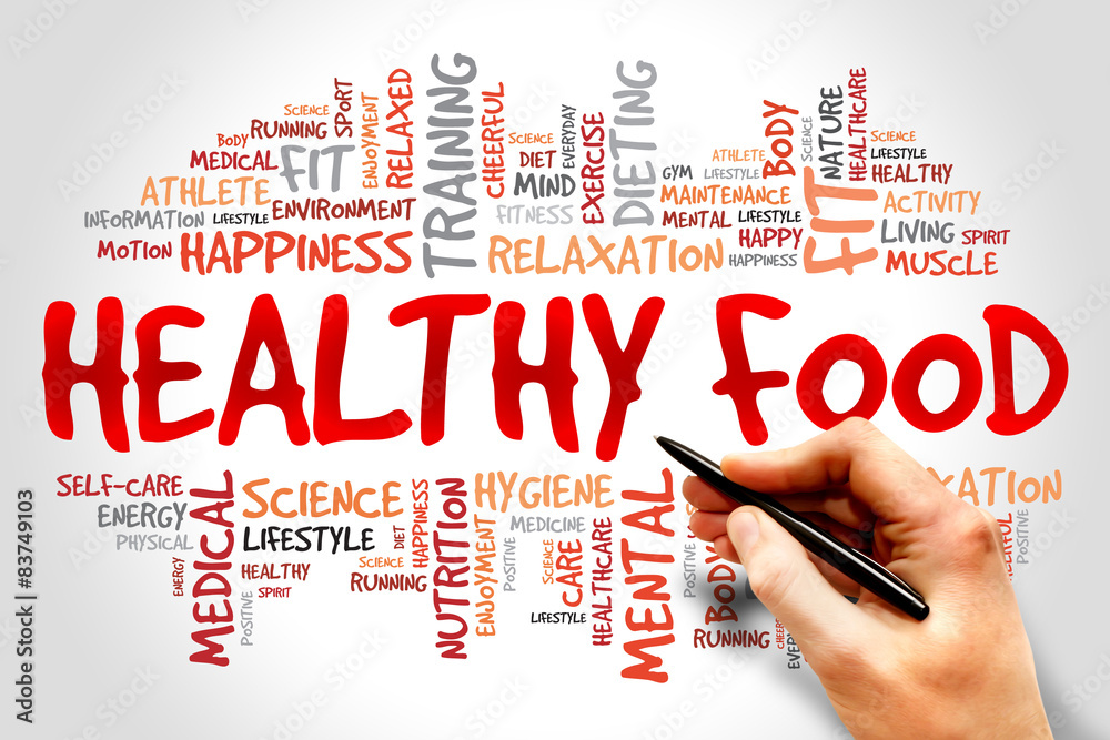 Healthy Food word cloud, health concept Healthy Food word cloud, health concept