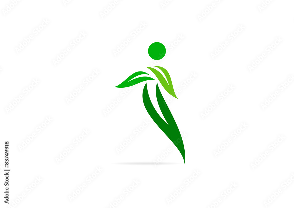 body fit logo leaf, healthy concept design body fit logo leaf, healthy concept design