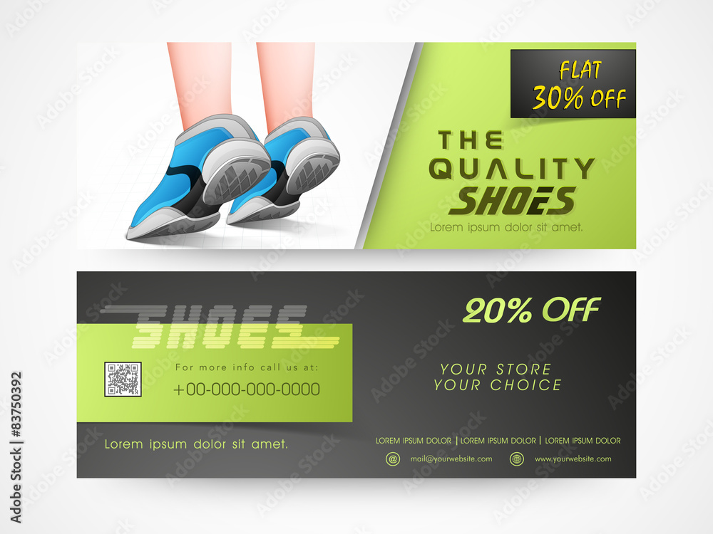 Quality shoes sale website header or banner. Stock Vector | Adobe Stock