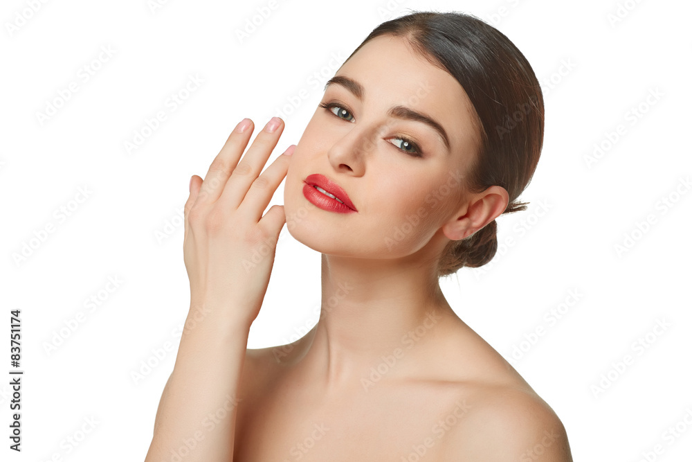 Beauty Model Girl Portrait . Beautiful Woman Face. Looking at Ca Beauty Model Girl Portrait . Beautiful Woman Face. Looking at Ca