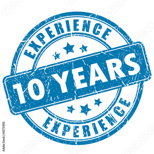 Ten years experience stamp