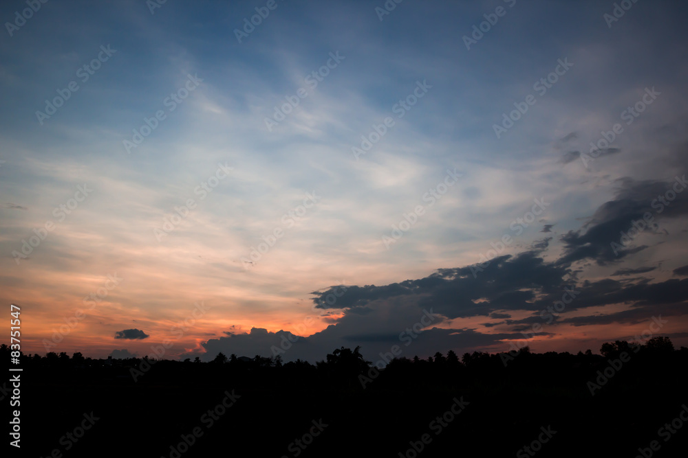 blue sky after sunset