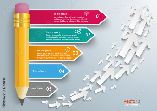 Bleistift Pfeile Wachstum Infografik