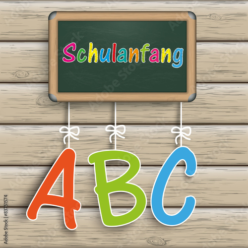 Blackboard Wood ABC Schulanfang