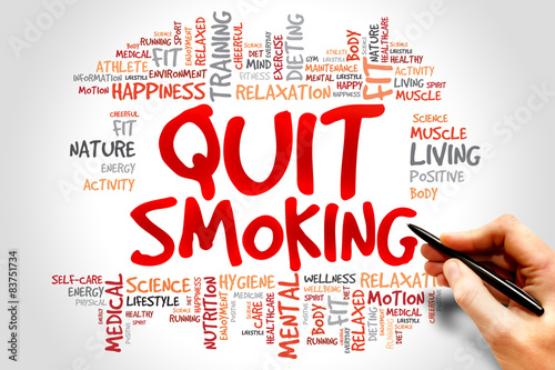 Canvas-taulu Quit Smoking word cloud, health concept