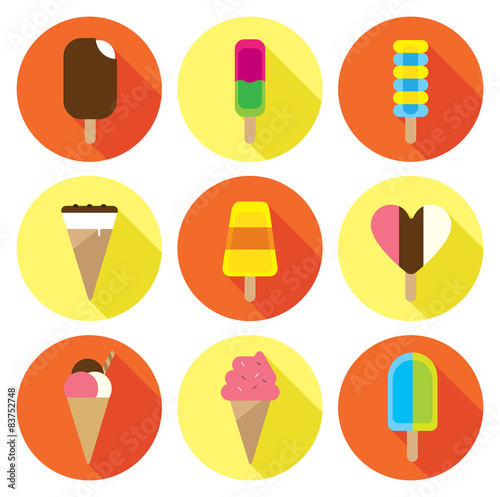 flat style of ice cream icon