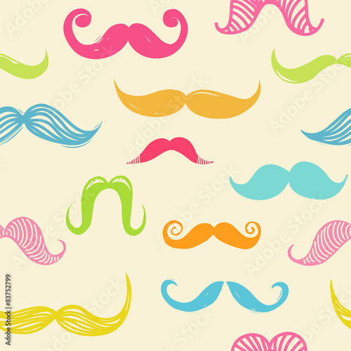 Mustache seamless background