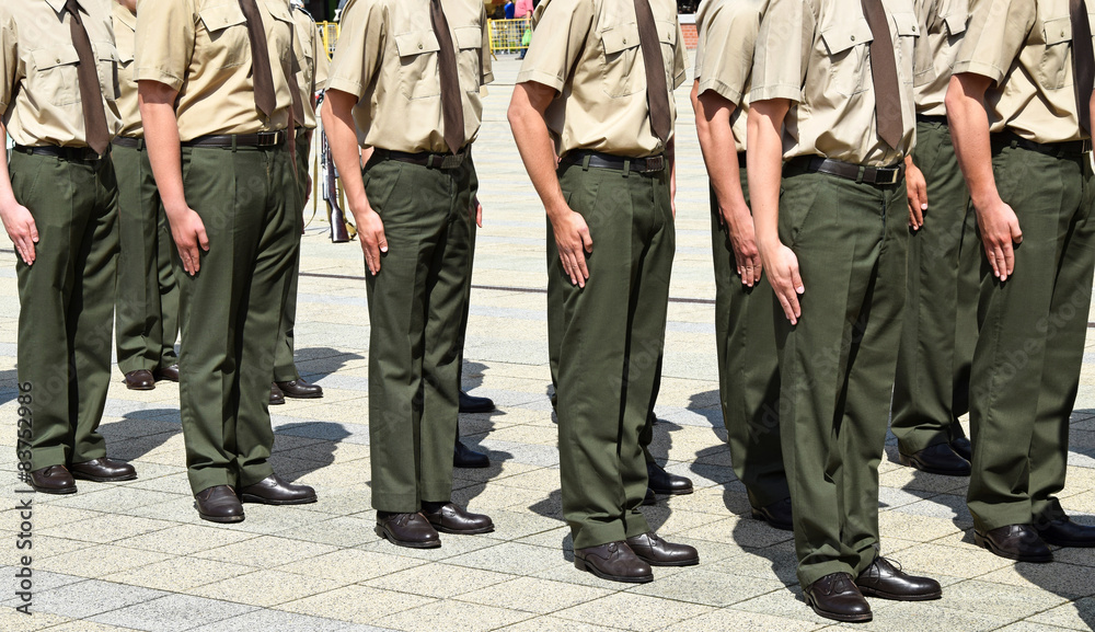 Soldiers in a row Soldiers in a row