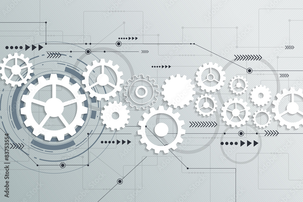 Vector abstract futuristic gear wheel engineering on circuit boa Vector abstract futuristic gear wheel engineering on circuit boa