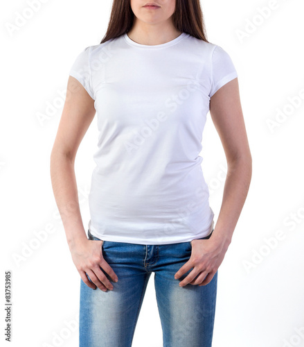 Girl in t-shirt mock-up