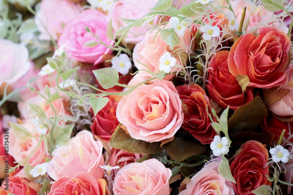 Beautiful rose of artificial flowers